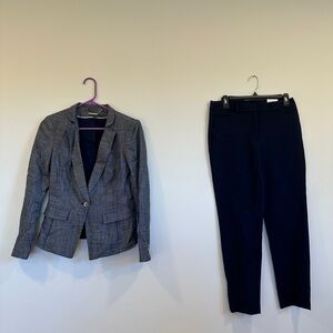 Women’s WHBM Gray Blazer and Navy Pants - Set